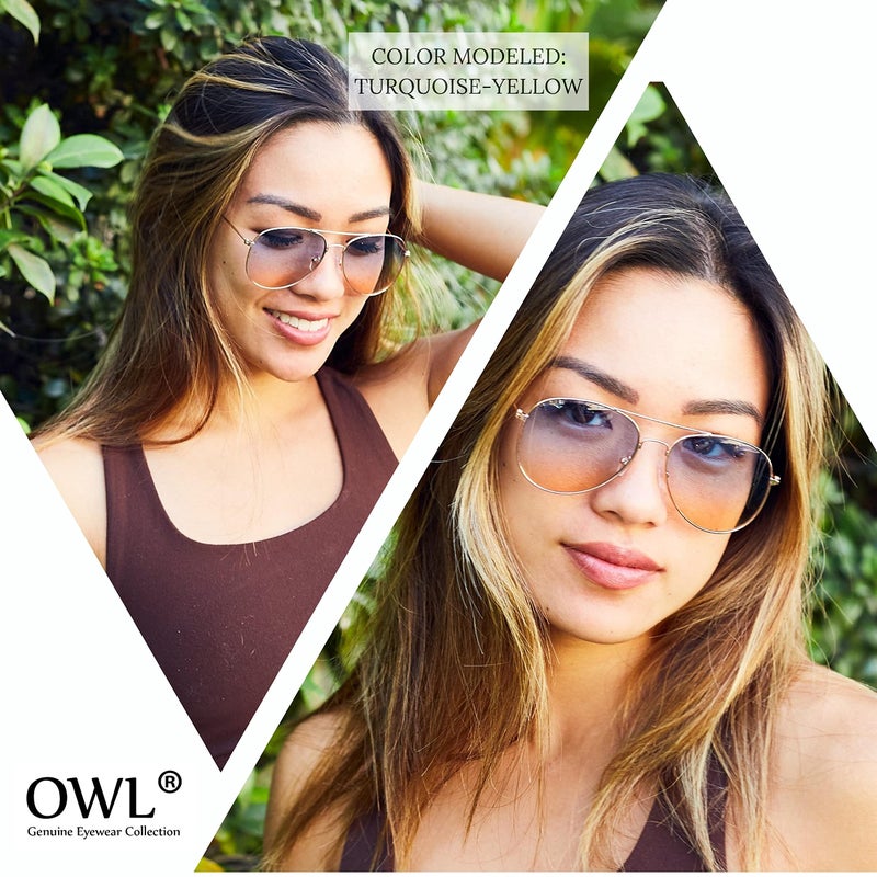 OWL Classic Aviator Style Sunglasses Brown Color Lens Bronze Color Frame UVB Protection 3 Pairs - Image 2